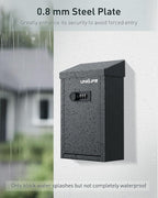 Uniclife Cash Box with Combination Lock, Wall Mounted Mailbox for Outside | Black Code Lock Box, Metal Donation Box with Top Slot, Suggestion Box for Office and Business