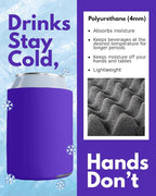 PartyPrints 25 Pack Purple Blank Can Cooler Sleeves, Customizable Bulk Insulated Foam for Beer, Collapsible Plain Drink Holder, Cold Soda Insulator, 12oz Regular, 16oz Tall Cans