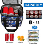 Lunch Bags for Women/Men, Insulated Lunch Bag for Work Office - Lunch Cooler Bag Leakproof Lunch Box with Adjustable Shoulder Strap - Blue Camouflage