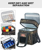 HSHRISH Expandable Large Tactical Lunch Box for Adults, Durable Insulated Lunch Bag with Lots of Storage Space, Cooler Bag for Men Women Work Outdoor Picnic Trip, 16 L, Black
