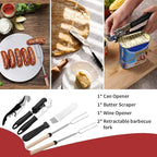 Portable Camping Kitchen Utensil Set-27 Piece Cookware Kit, Stainless Steel Outdoor Cooking and Grilling Utensil Organizer Travel Set Perfect for Travel, Picnics, RVs, Camping, BBQs, Parties and More