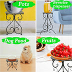 4-Pack Metal Plant Stand for Indoor Outdoor, Heavy Duty Flower Pot Stands for Multiple Plants, Rustproof Iron Planter Holder Display Shelf for Patio Home Garden Porch Balcony(Black)