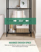 Bookcase Bookshelf, Tempered Glass Bookshelves, Slim Shelving Unit for Bedroom, Bathroom, Home Office, Steel Frame, 6 Tier Black BC21699B