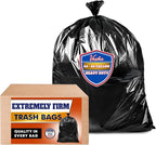Veska 65 Gallon Trash Bags for Toter, (Value-Pack 50 Count w/Ties) Extra Large 64 Gallon Heavy Duty, 60 Gal Trash Bags Outdoor Garbage Can Liner for CustodiansExtra Large Garbage Bag 70 Gallon
