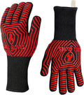 BBQ Gloves, BBQ Accessories 1472℉ Extreme Heat Resistant, Grilling Gloves Silicone Non-Slip Oven Mitts, Kitchen Gloves for BBQ, Grilling, Cooking, Baking-1 Pair 14inch