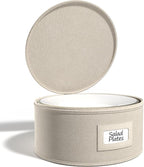 Sorbus China Storage Container – Dinnerware Organizer for Bowl Plate Storage with Lid (Holds Service for 12) with Felt Protectors – 9" x 6"