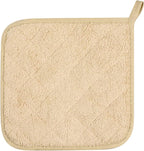 Pot Holders for Kitchen, 100% Cotton Terry Pot Holder Set of 5, Heat Resistant Hot Pads for Cooking, Baking, Hot Dishes and Countertop Protection,Light Brown