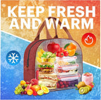 Lunch Bag for Women & Men Adult Insulated Lunch Box, Small Leakproof Cooler Food Lunch Containers Reusable High Capacity Lunch Tote Bags for Work, Travel, Outdoor - Wine Red