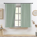 RAIN CITY Light Green Linen Blackout Curtains 72 Inch Long for Living Room,2 Panels Pinch Pleated Drape with Hooks Back Tab Boho Decor, Textured Full Black Out Curtains for Bedroom 50 x 72