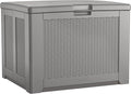 Rubbermaid Medium Resin Outdoor Storage Deck Box (74 Gal) Weather Resistant Gray Deck Organization for Home/Backyard/Pool Chemicals/Toys/Garden Tools/Porch/Patio Cushions