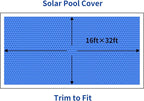 BigXwell Solar Pool Cover, Blue 16-mil 16 x 32 Foot Rectangle for In-Ground Pools, 1600 Series Heavy-Duty Insulating Pool Heater Covers.