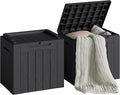 Devoko 30 Gallon Resin Deck Box 2 Pack Outdoor Indoor Waterproof Storage Box for Patio Furniture Pool Accessories Storage for Cushion Garden Tools (Black, 2 Pack)