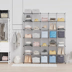 HOMIDEC Closet Organizers and Storage, 16 Cube Storage Organizer | Closet Organizer Bookshelf Cubes Shelves for Clothes, Bedroom, Kids Room, Bathroom, Wardrobe, Garment Racks, Transparent