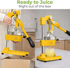 Zulay Kitchen Cast Iron Juicer - Heavy Duty Manual Juicer with Detachable Strainers for Easy Cleaning, Orange Juice Press for Citrus Fruits, Perfect for Bartenders, Juice Lovers & Health Enthusiasts