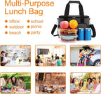 Lunch Bags for Women/Men, Insulated Lunch Bag for Work Office Picnic - Large Lunch Cooler Bag Leakproof Lunch Box with Adjustable Shoulder Strap for Adults - Charcoal(15L)