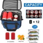 Lunch Bags for Women/Men, Insulated Lunch Bag for Work Office Picnic - Lunch Cooler Bag Leakproof Lunch Box with Adjustable Shoulder Strap - Blue