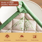 Maison d' Hermine Pot Holders 100% Cotton Potholders (8" x 8", Pack of 1) | Heat Resistant Hot Pads with Loop BBQ Cooking Baking Farmhouse Kitchen Handling Hot Pans Spring Summer - Jardin Du Roy