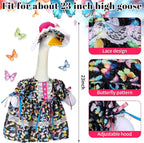 Suzile Porch Goose Outfit Butterfly Clothes for 23" High Cement or Plastic Goose Costume Dresses for Yard Lawn Outdoor Garden Patio Statue Holiday Spring Decor