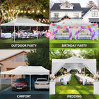 COBIZI 13x26 Pop Up Canopy with 6 Sidewall,Heavy Duty Canopy UPF 50+ All Season Wind Waterproof Commercial Outdoor Wedding Party Tents for Parties Canopy Gazebo with Roller Bag(13 x 26 ft White)