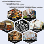 Stainless Steel Kitchen Utensils 13 PCS All Metal Set for Cooking | Food-grade 304;Dishwasher Safe;Made To Last;Meets All Needs;Great Choice for Gifts