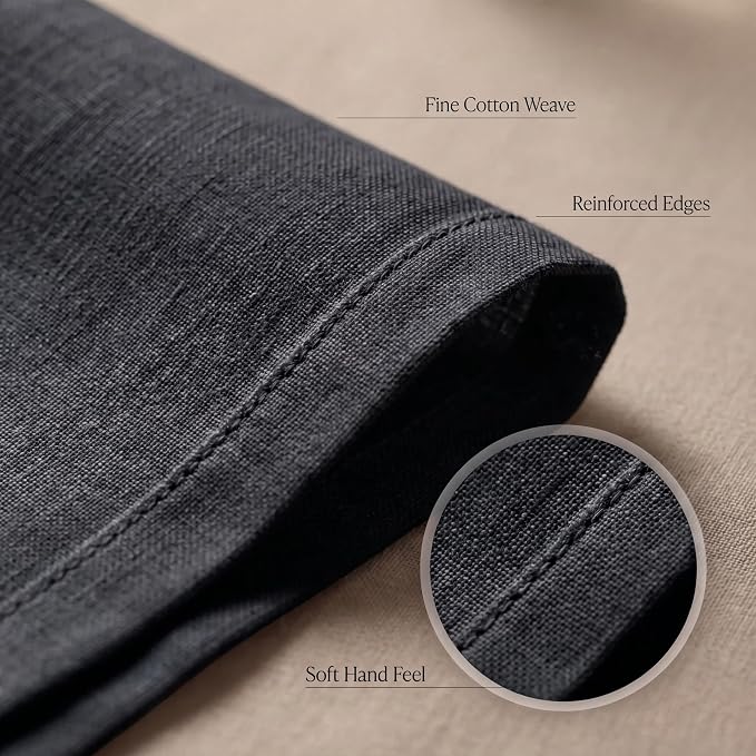 Urban Villa Cloth Napkins Cotton 20x20 (Set of 12) Black/White