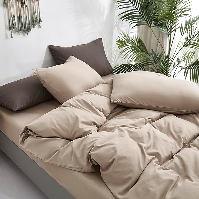 Deep Champagne Comforter Set Full Cream Coffee Bedding Set Khaki Comforter Set Full Women Soft Dark Champagne Bedding Set Men Breathable Taupe Comforter Set Full Coffee Color Bed Set