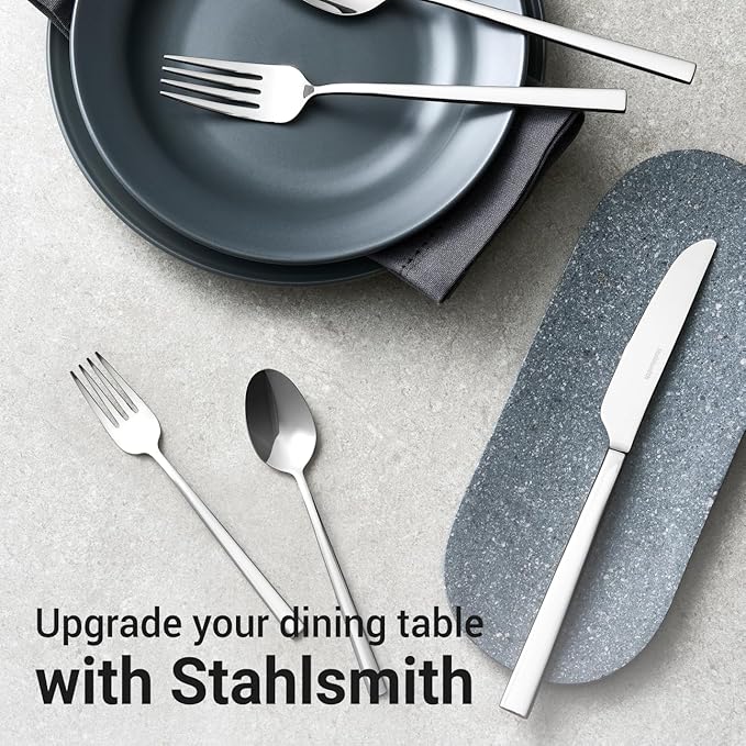 Essen Flatware Set for 4, 20-Piece Silverware Set, Premium 18/10 Stainless Steel Utensils with Mirror Finish, Modern Silverware for Daily Use, Hosting, or Housewarming Gifts