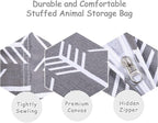 Jorbest Stuffed Animal Storage Bean Bag Chair for Kids and Adults, Stuffed Animal Bean Bag, Premium Canvas Stuffie Seat - COVER ONLY (Grey with White Arrows 200L/52 Gal)