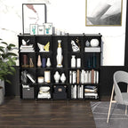 HOMIDEC 20-Cube Black Cube Storage Organizer, Modular Storage Shelf with Hammer, Cube Storage Bin Cabinet Closet Bookshelf for Living Room, Bedroom, Office, Each Cube Size 11.8 x 11.8 inch