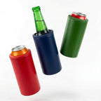 4 in 1 Universal Can Cooler - Purple, Can Holder Insulated, Beer Bottle Cooler, Universal Holder for All Drink Sizes, Stainless Steel Insulated Tumbler, Tailgating Accessories