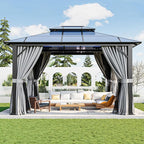 12 Ft. W X 10 Ft. D Aluminum Patio Hardtop Gazebo
