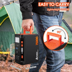 Takki Solar Generator 277Wh Portable Power Station with Solar Panels 40W Included 450W Peak 110V Pure Sine Wave AC Outlet DC USB Ports for Camping CPAP Emergency Tent Outdoor