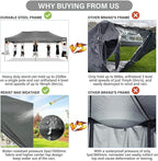 COBIZI 10x20 Pop up Canopy Tent 10x20 Canopy with 6 Sidewalls Waterproof Heavy Duty Commercial Tent for Parties Outdoor Garden Gazebo, Carry Bag with Wheel(10x20ft, Gray)