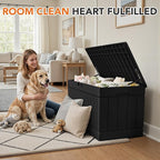 78 Gallon Deck Box Outdoor Indoor Waterproof Storage Box for Patio Furniture, Pool Accessories, Garden Tools, and Cushion Storage, Black