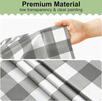 10 Packs Buffalo Disposable Table Cloth, 54 x 108 Inch Waterproof Plastic Tablecloth, Rectangle Grey and White Checkered Table Covers for Picnic, Birthday, Party, Back to School