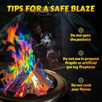 HGD (6 Pack) Magic Campfire Fire Color Changing Packets for Fire Pit, Indoor/Outdoor Fireplace, Bonfire - Rainbow Magical Flame, Camping Accessory, Compatible with Wood