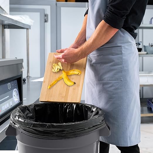 PRO&Family 20 Gallon Trash Can with Lid Round Ingredient Storage Containers Recycling Bin Kitchen Garbage Can Office Garbage Can Trash Barrel Plastic Barrel Yard Waste Bin Outdoor Trashcan (10, Gray)