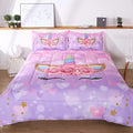 Unicorn Comforter Set 3pc Pink Flower Girl Soft Unicorn Kid's Bedding Sets