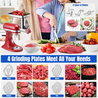 Stainless Steel Meat Grinder Attachments for KitcheAid Mixers | Meat Grinder, Sausage Stuffer, Perfect Grinder Attachment, Dishwasher Safe