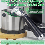 Stainless Steel Espresso Knock Box, Easy & Mess-Free Disposal of Coffee & Espresso Grounds, Coffee Knock Box with Removable Knock Bar & Non-Slip Base, Dishwasher Safe Espresso Puck Knock Box for Home