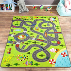 HOMORE Kids Play Mat Rug, Fun and Educational City Play Rug for Hot Wheels Track Racing and Toys, Kids Carpet Playmat Area Rug for Children Bedroom Play Room Nursery, 4x6 Feet