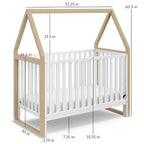 Storkcraft Orchard 5-in-1 Convertible Crib (White with Driftwood) – GREENGUARD Gold Certified, Canopy Style Baby Crib, Converts from Crib to Toddler Bed, Daybed and Full-Size Bed