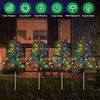 Outdoor Christmas Decorations 6-Pack Solar Christmas Tree with 8 Lighting Modes 120 Multi-Color Lights for House Outside Pathway Yard Garden Walkway Lawn Patio Front Porch Door