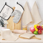 Homaxy 100% Cotton Waffle Weave Kitchen Dish Cloths, 4-Pack, Beige | 12 x 12 Inches, Ultra Soft Absorbent Dish Towels, Quick Drying Dish Rags with Hanging Loop