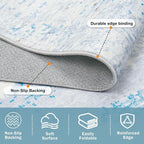 8x10 Washable Area Rug for Living Room Bedroom: Non-Slip Modern Light Blue | Machine Washable TPR Backing, Stain-Resistant Low Pile, Pet & Kid Friendly, Abstract Decor for Dining Room, Dorm, Home Office