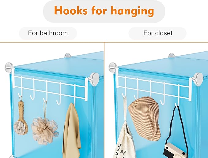HOMIDEC 20-Cube Storage Organizer, Closet Organizer Storage Shelf Bookcase Bookshelf with Metal Hammer, Storage Cubes Organizer Cabinet for Kids, Closet, Bedroom, Bathroom