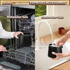5-Inch Espresso Knock Box, Holds 15+ Coffee Pucks with Barista Towels, Removable Knock Bar & Anti-Slip Base, Espresso Machine Accessories for Home/Office (Modern Black)