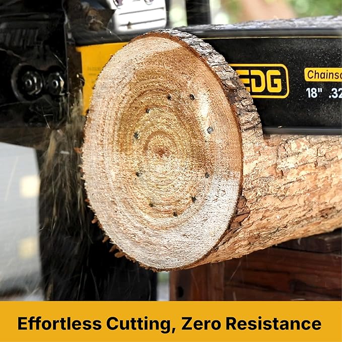 18 Inch Chainsaw Bar and Chain Combo, 3/8" LP Pitch, 050" Gauge, 62 Drive Links Fits Echo Ego Poulan Greenworks Kobalt Husqvarna Ryobi and More (1 Bar + 3 Chains)