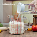 Ackers BORO3.3 Glass Measuring Cup-[Insulated handle | V-Shaped Spout]-Made of High Borosilicate Glass Measuring Cup for Kitchen or Restaurant, Easy to Read, 2000 ML (64 Oz, 8 Cup)