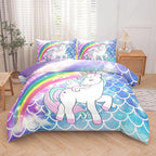 Tailor Shop Unicorn Comforter Sets King Size,Blue Unicorn Bedding Sets for Girls Kids Teens with 2 Pillowcase……